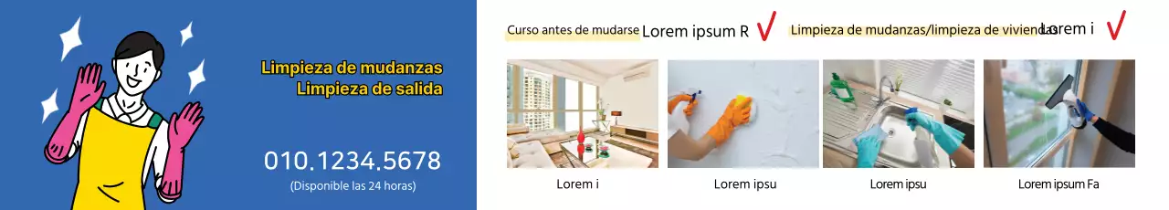 Ilustración en amarillo y azul para promover la limpieza