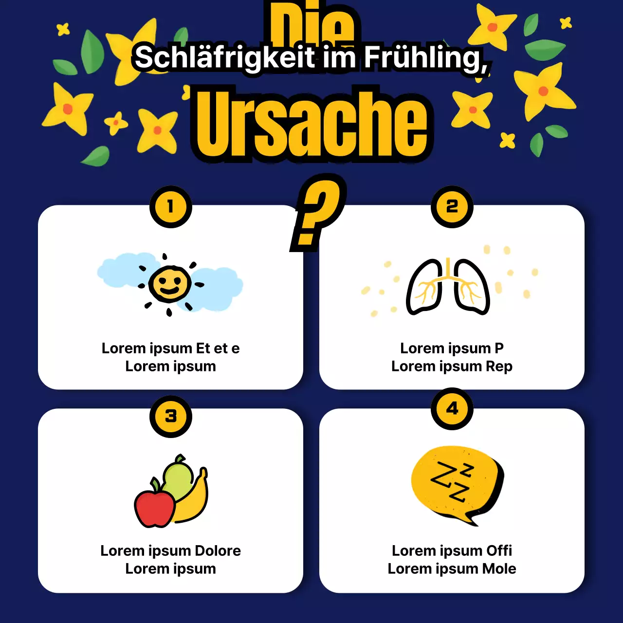 Warnhinweis bei Schläfrigkeit am Steuer mit blauem und gelbem Motiv