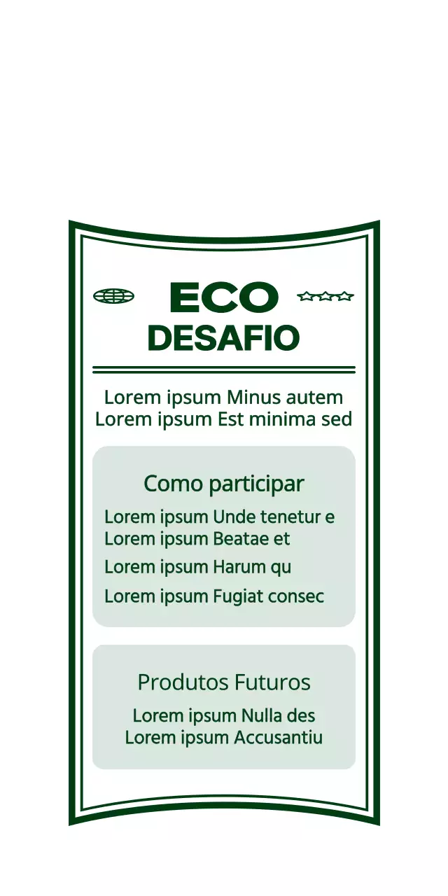 Ilustração de uma personagem gira e moderna com uma cor verde fresca Informações sobre o evento Eco Challenge