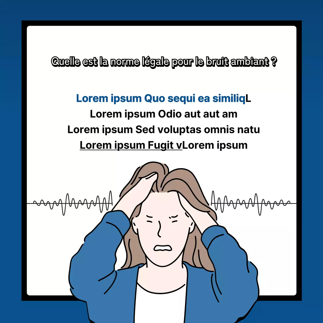 Comment gérer le bruit interstitiel avec des touches de bleu marine et d'orange ?