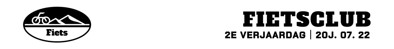 Eenvoudig en hip fietssymbool in zwart-wit om de 2e verjaardag van een fietsclub te vieren.