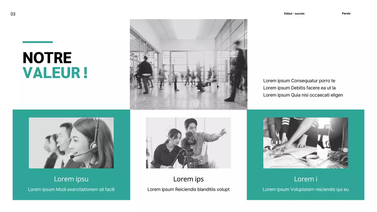 Proposition de société de marketing simple et de couleur menthe