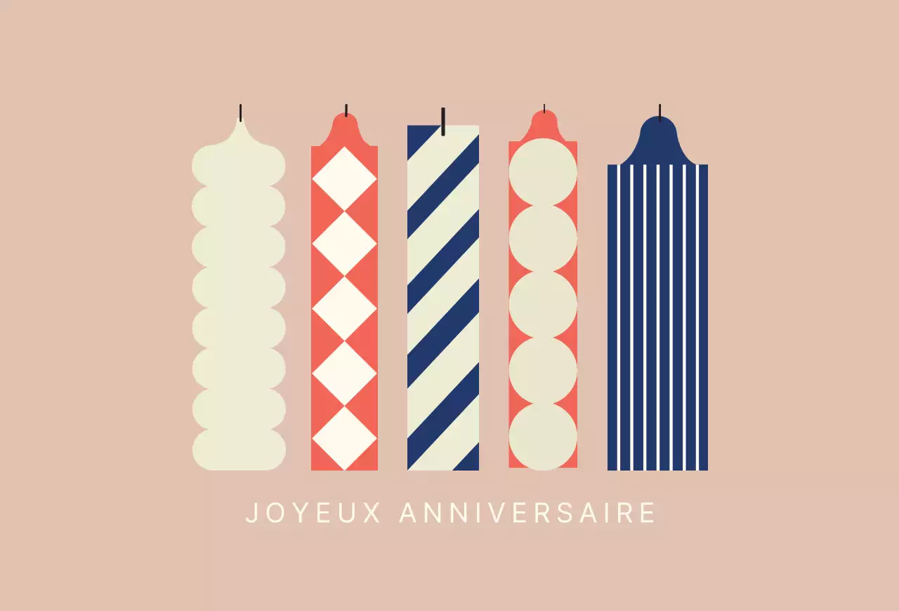 Carte postale d'anniversaire moderne