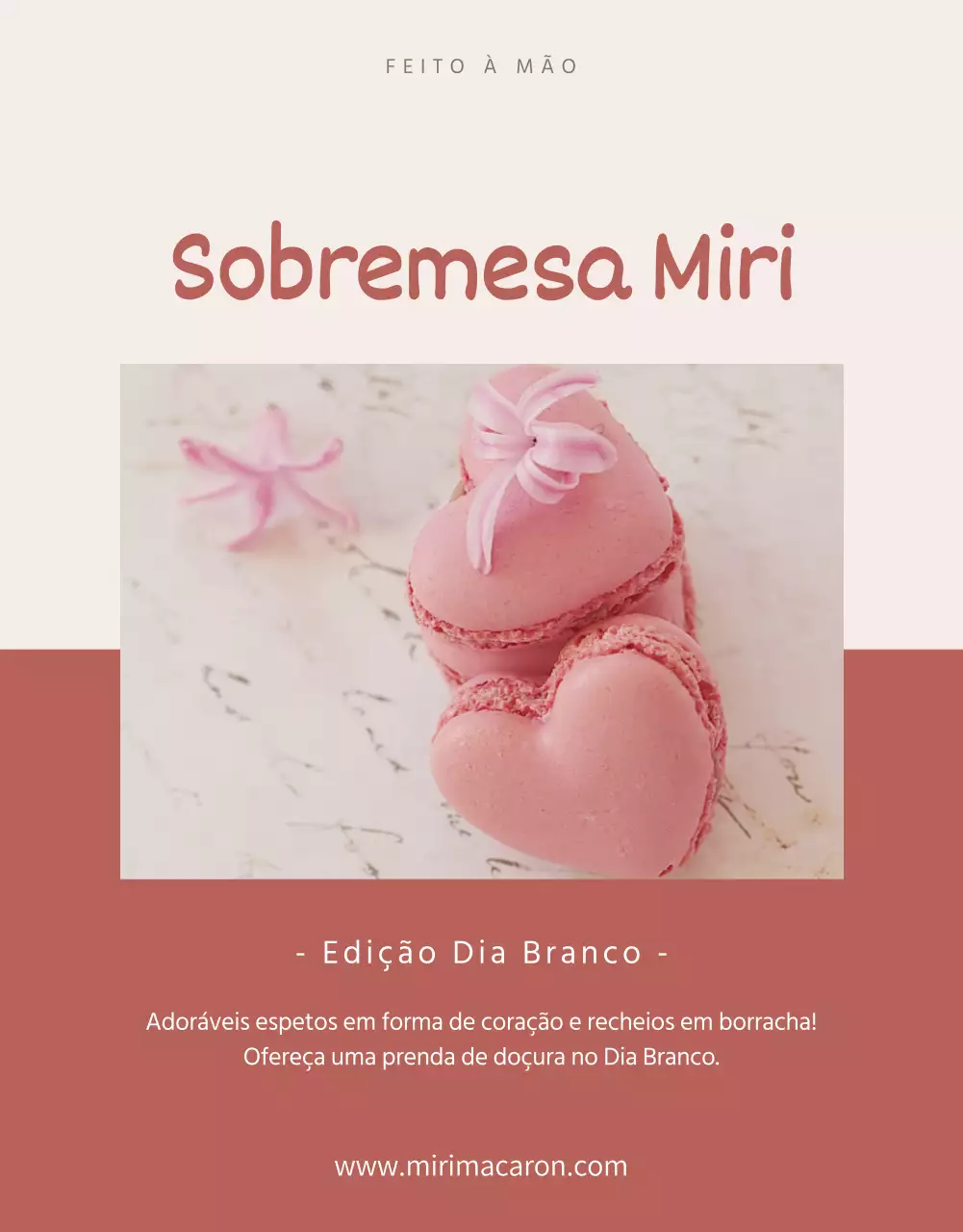 Macarons modernos para o Dia Branco em rosa e bege Resumo do produto