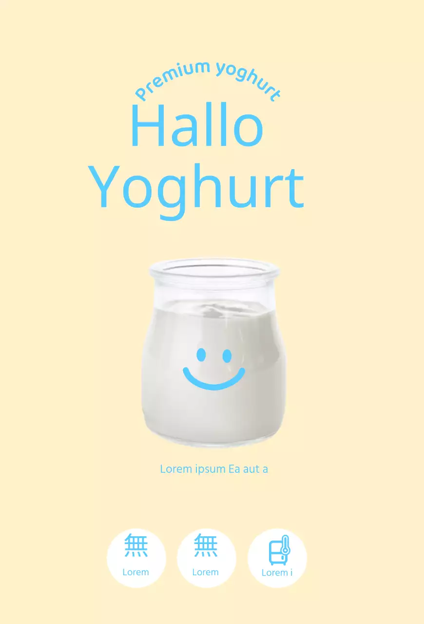 Schattige citroenyoghurt folderkaarten voor productpromotie