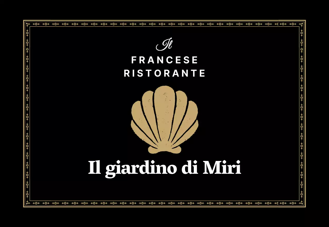 Un ristorante francese con una cornice d'oro decorata