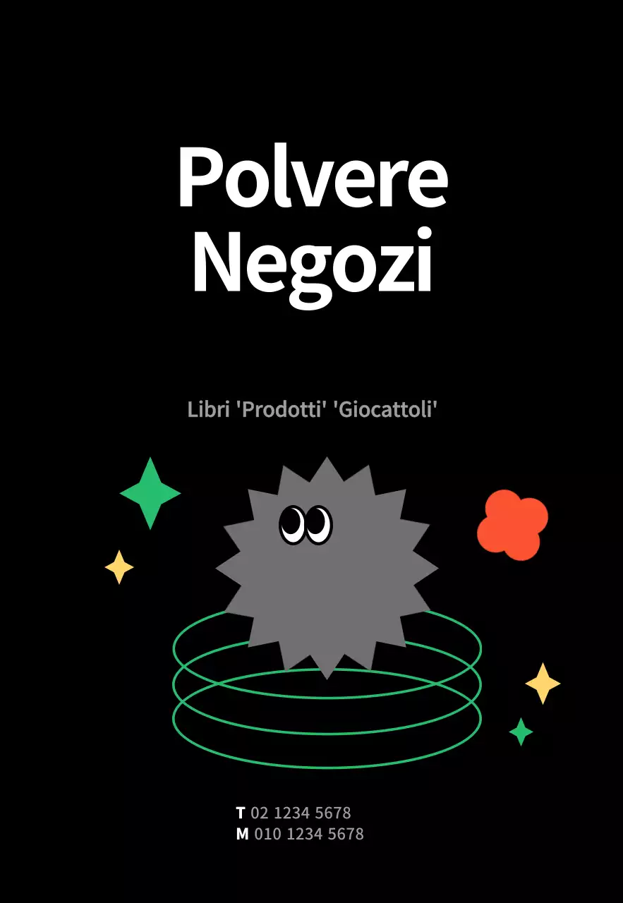 Insegna del negozio generale con grafica nera e carina