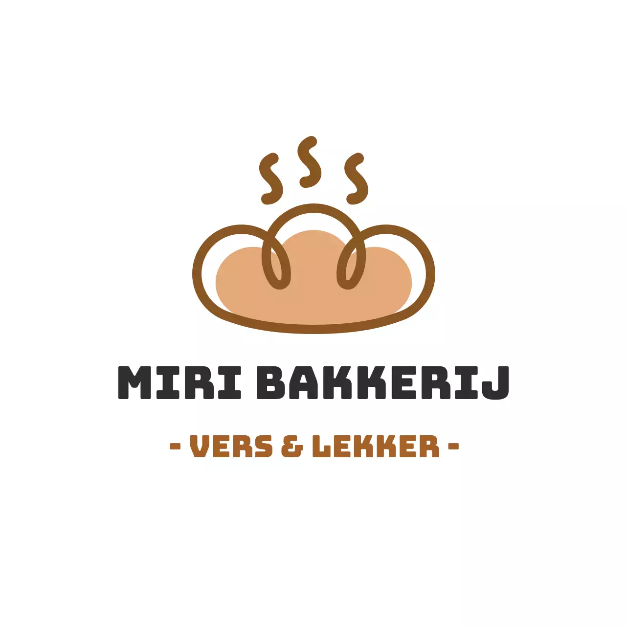 Bruine illustratie schoon restaurant bakkerij etiket