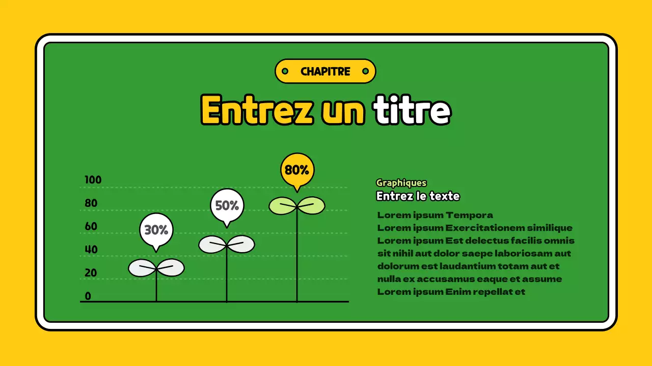 Graphique vertical jaune et vert