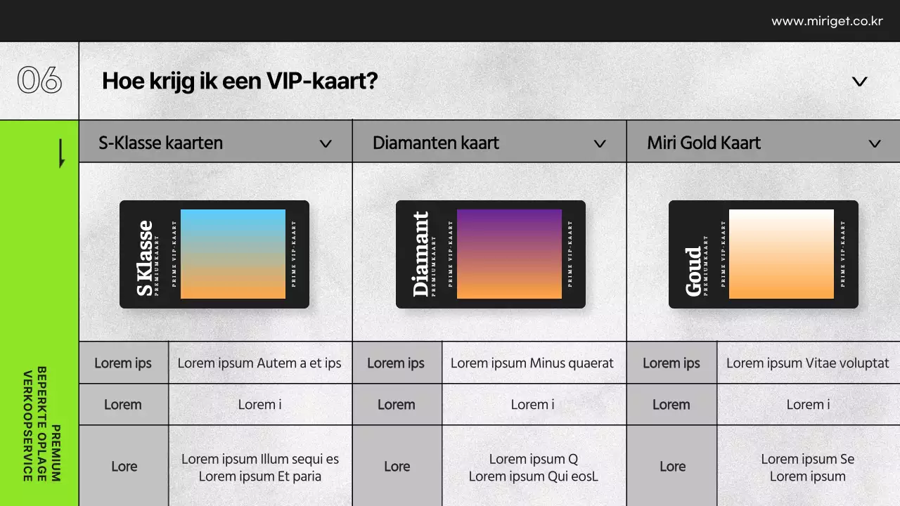 Presentatie VIP-voordelen warenhuis in zwart-wit en limoengroen