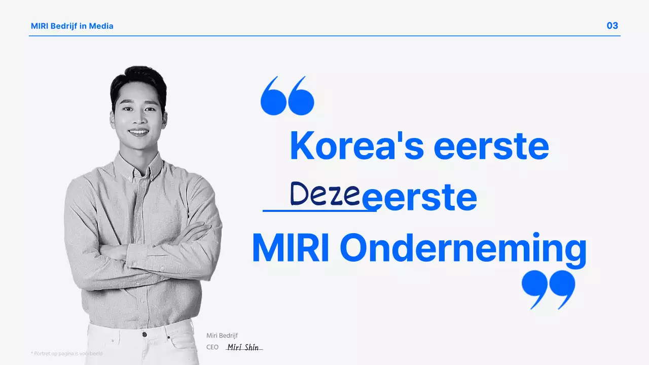 Een moderne bedrijfspresentatie in blauw en wit