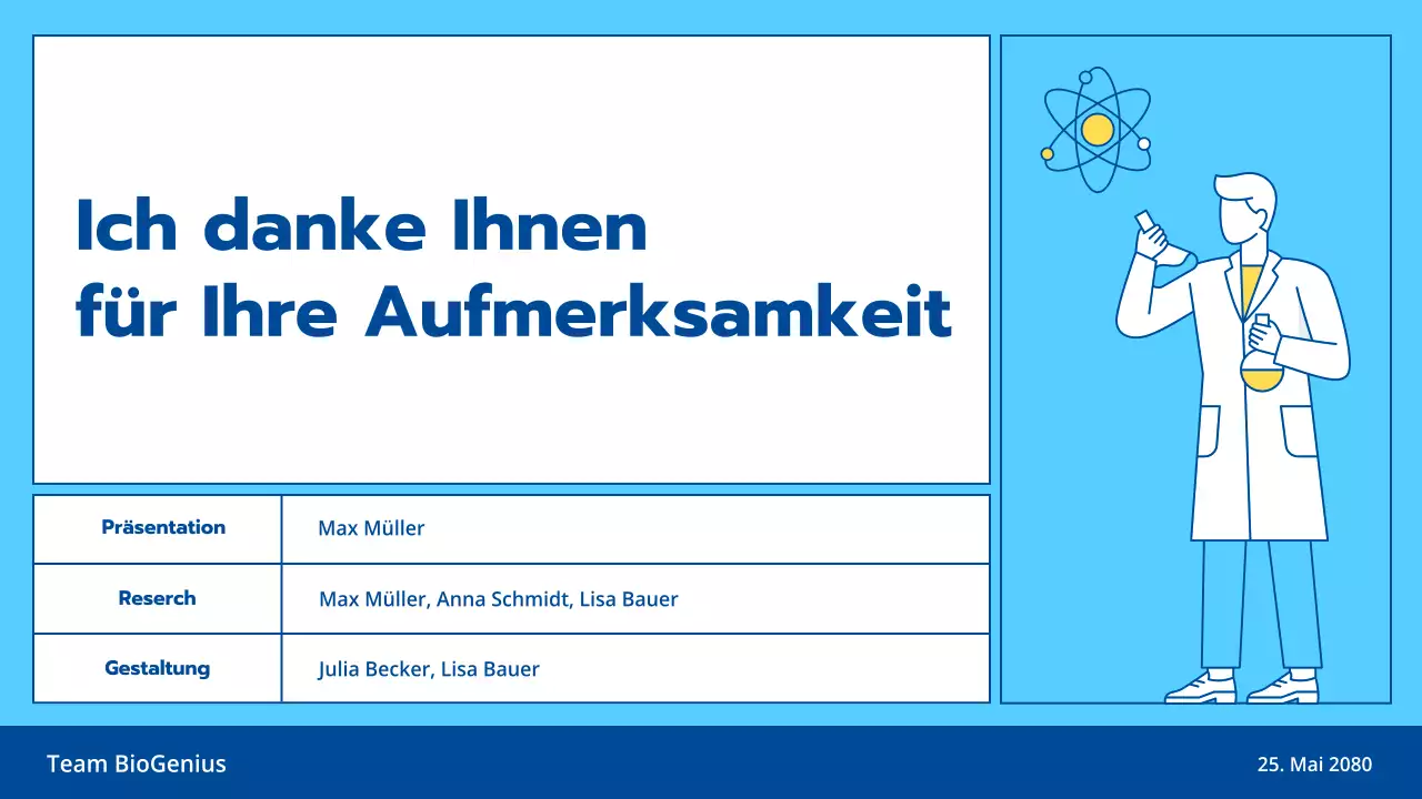 Hellblau und gelbe Linie Illustration sauber Wissenschaft Experiment Bildung Klasse Präsentationsthema