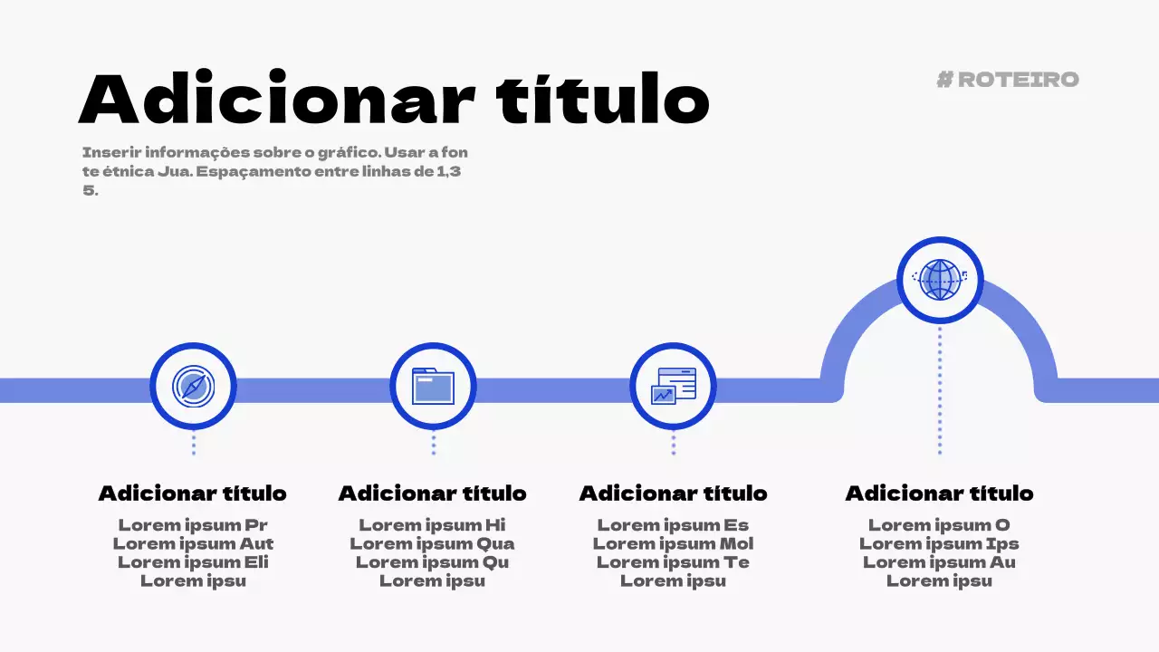 Desenho simples de gráfico de roteiro em azul e azul-marinho