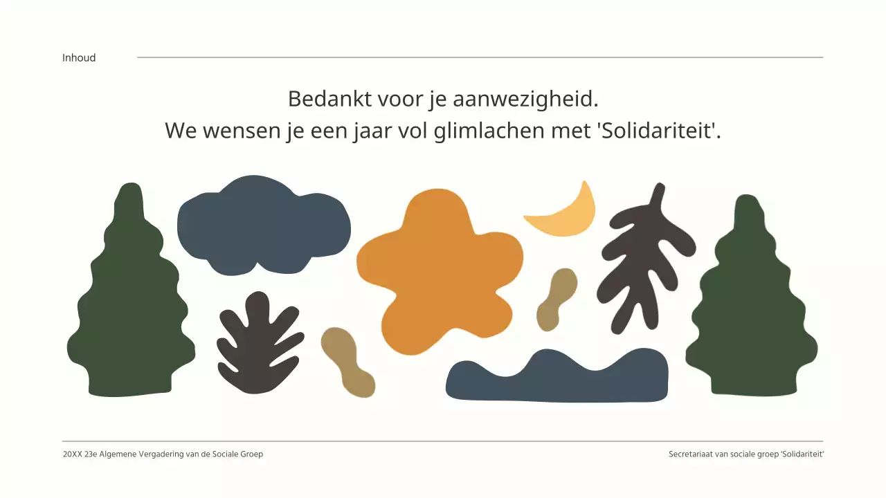 Schoon AGM resultatenrapport met leuke groene illustraties