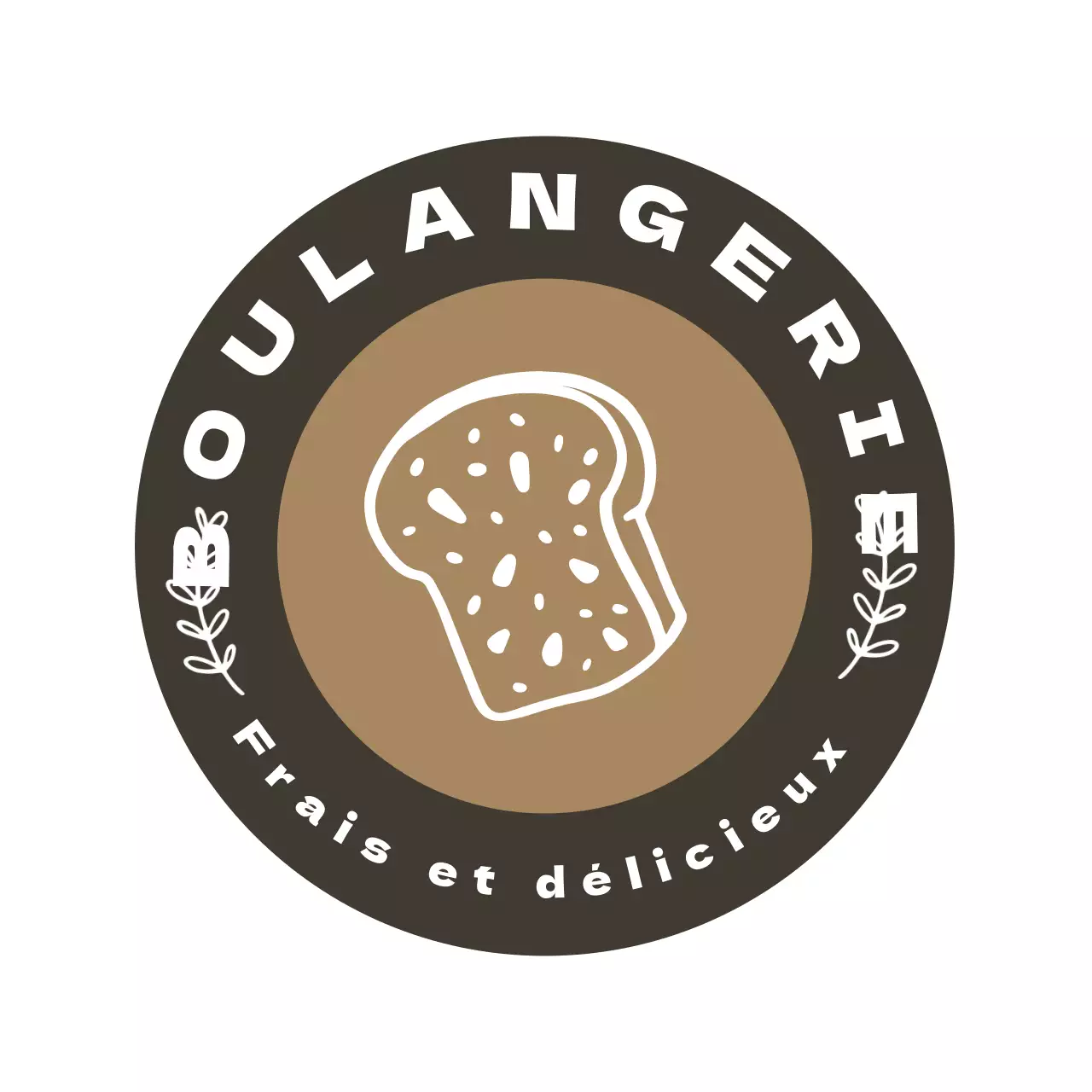 Dessous de verre brun illustrant le pain de la boulangerie