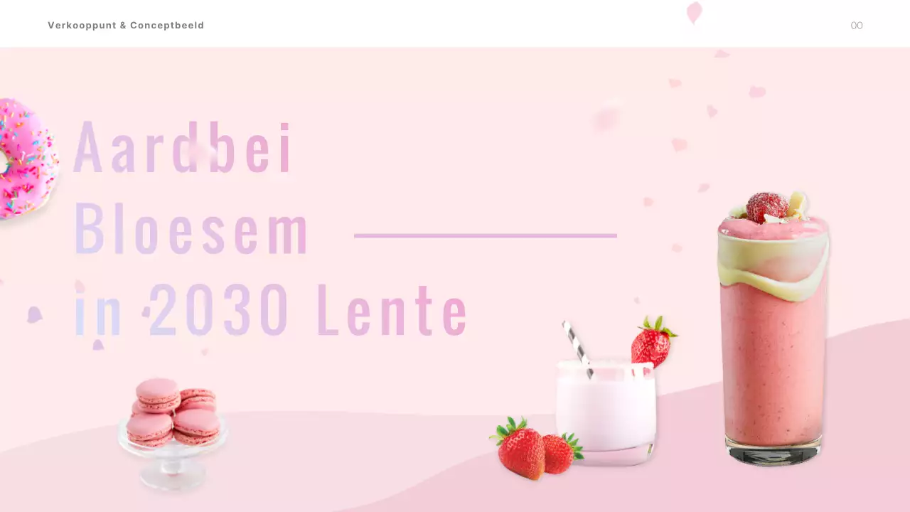 Presentatie van de lente-merchandisingopdracht van het café in roze pastelkleuren