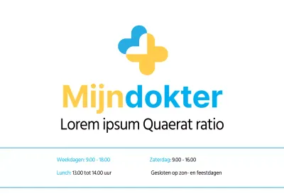 Een blauw-gele, strak gelijnde kliniek voor interne geneeskunde