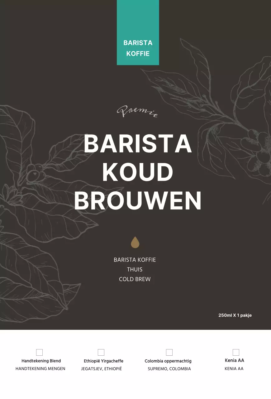 Brown Bean Illustratie Café Product Ansichtkaart
