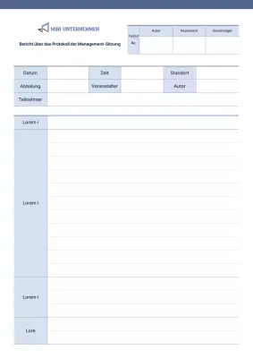 Blau hervorgehobener Bericht über das Protokoll der Exekutivsitzung