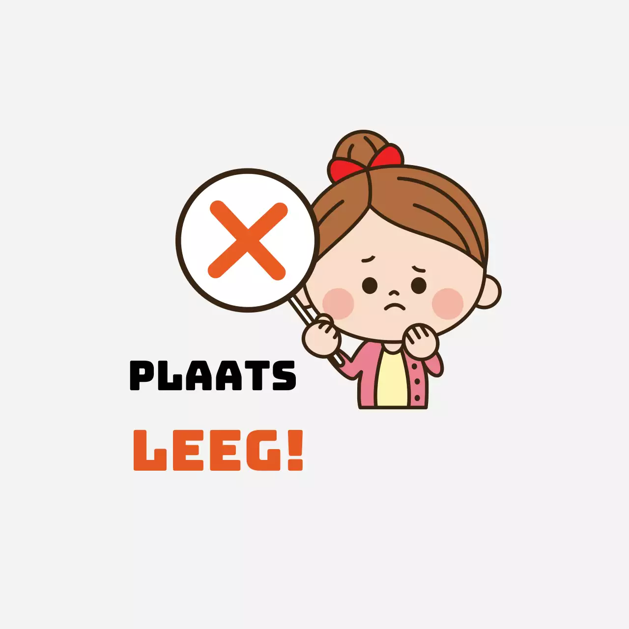 Oranje illustratie schattige corona quarantaine