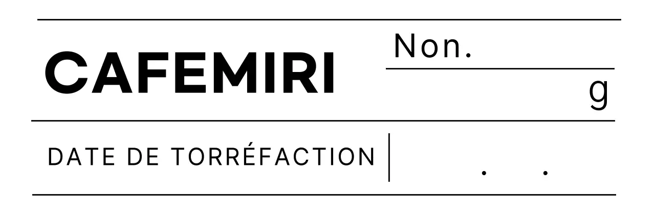 Design noir et épuré pour les étiquettes de haricots de café