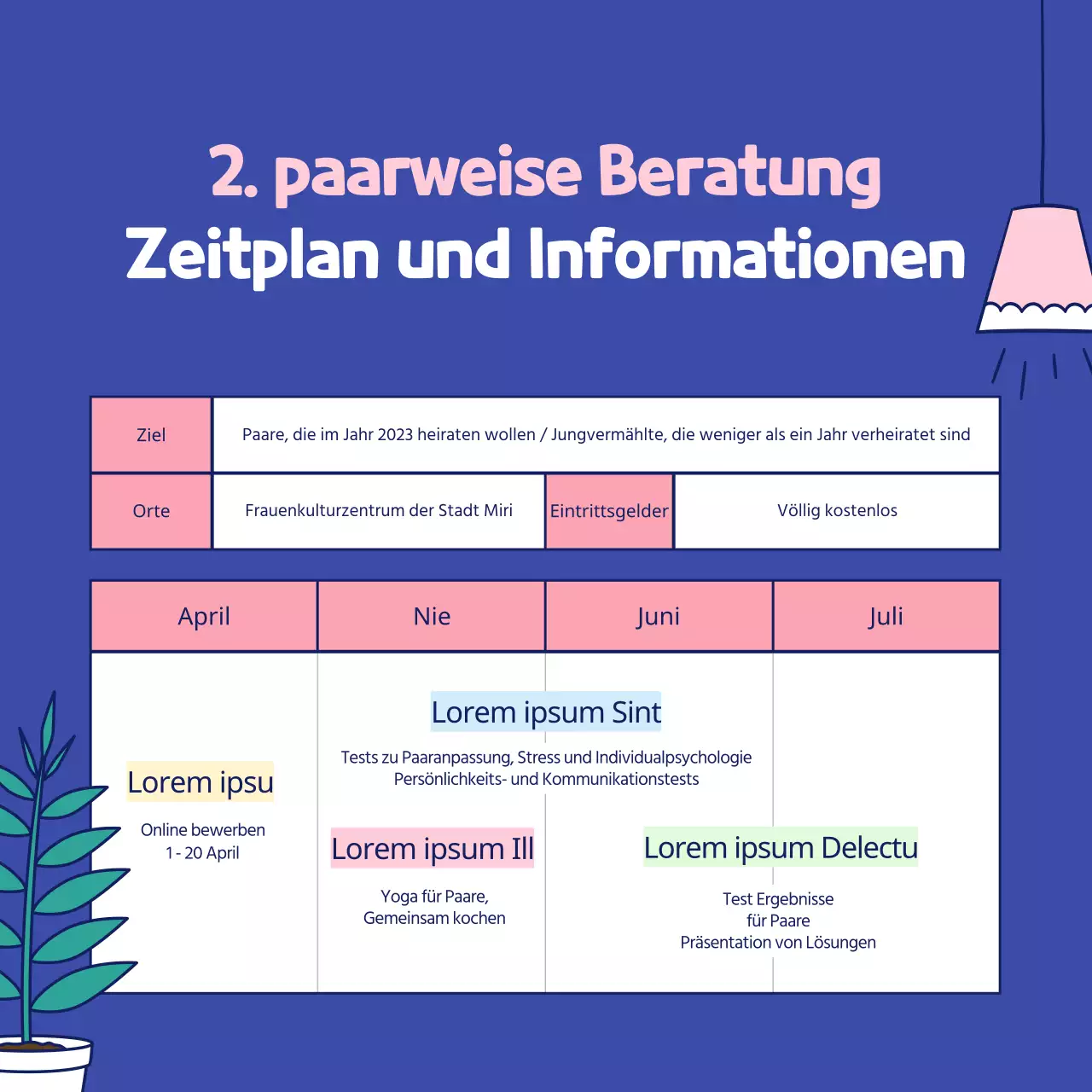 Einfache und niedliche Illustration in rosa und marineblau Familienmonat Paartag Flitterwöchner Ehe Medizinische Psychologie Psychiatrie Beratungsprogramm