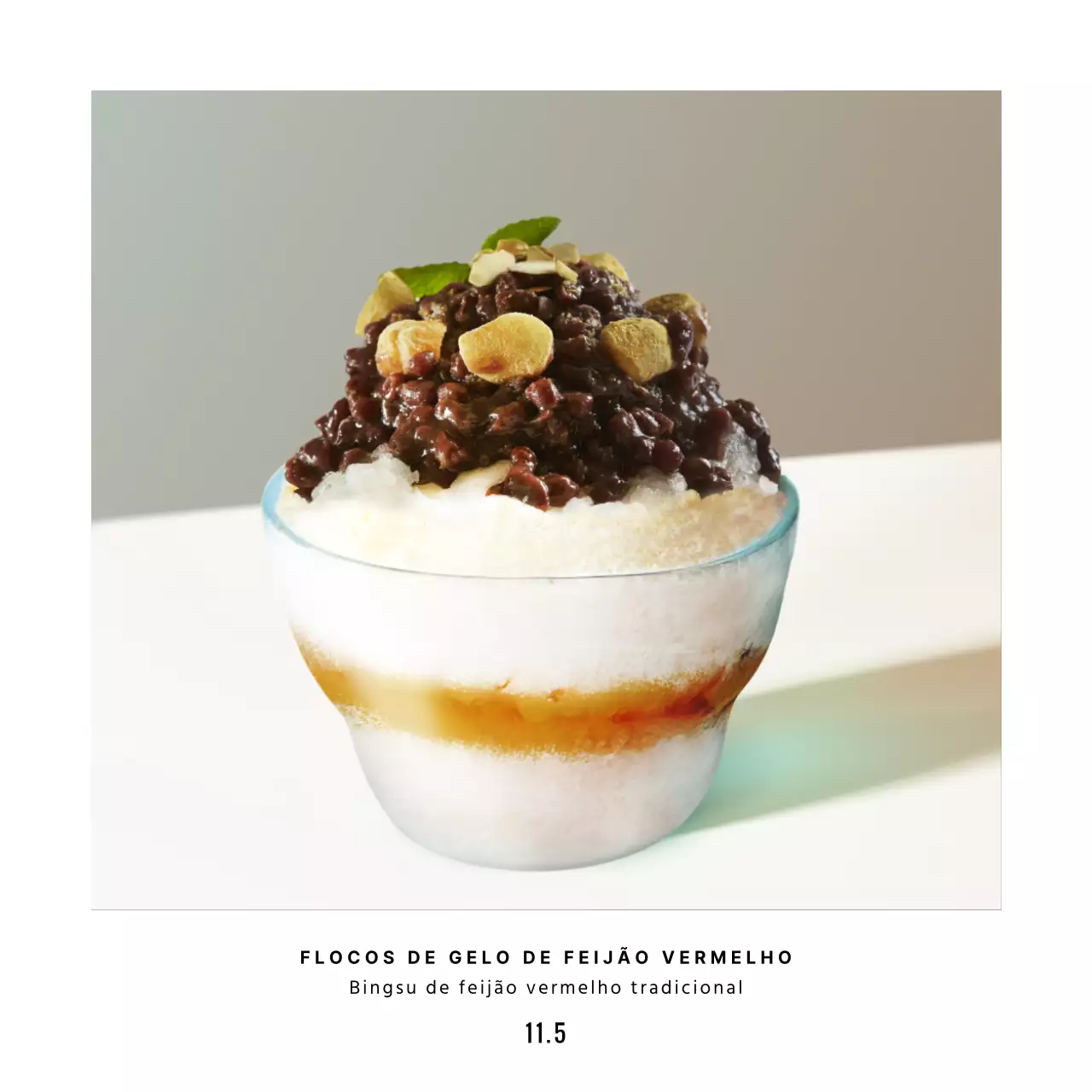 Gelo raspado de feijão vermelho minimalista castanho
