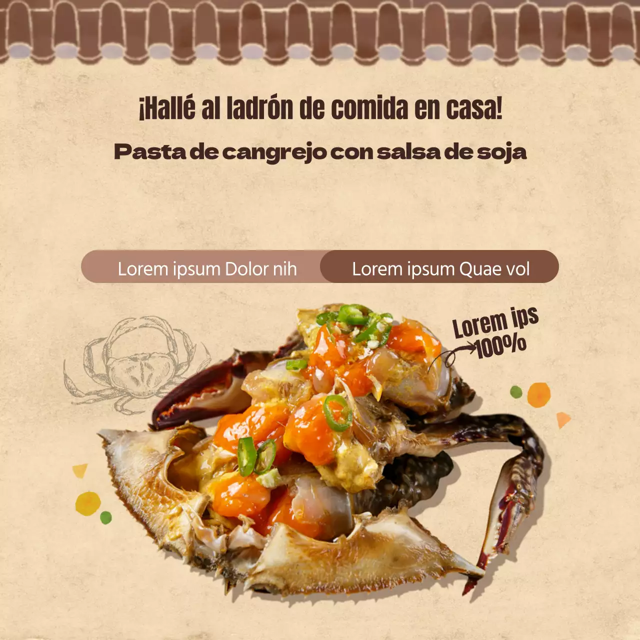 Venta de pasta de cangrejo tradicional con salsa de soja