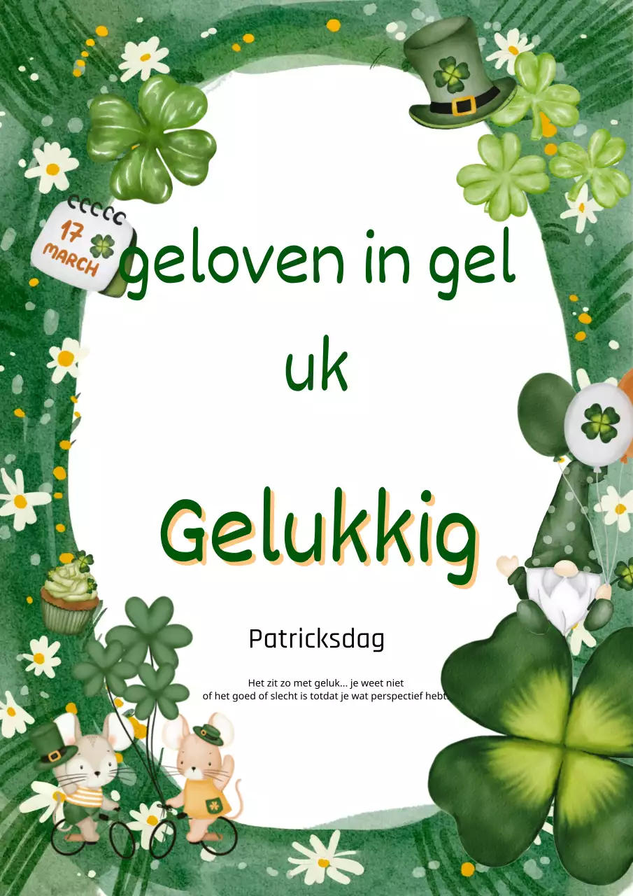 Een schattig concept voor St Patrick's Day met een groen klavertje vier
