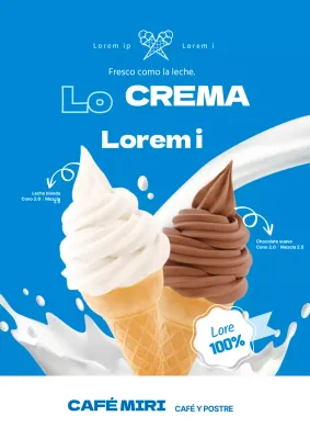 La foto azul destaca el helado limpio