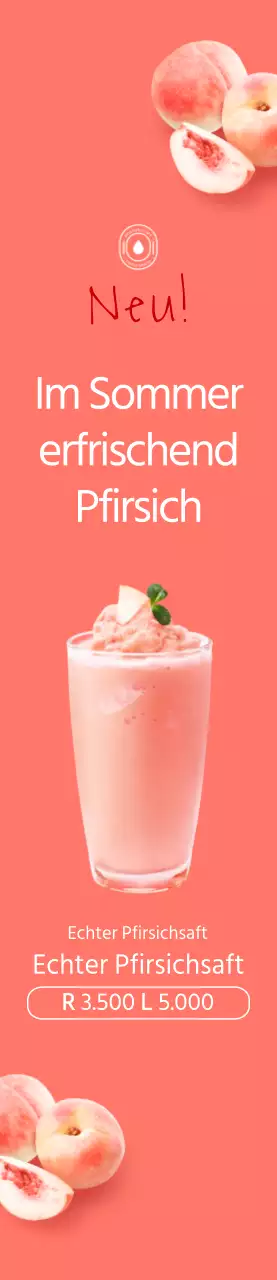 Schlichter Stil in Rosa und Weiß zur Bewerbung des Sommermenüs