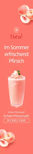 Schlichter Stil in Rosa und Weiß zur Bewerbung des Sommermenüs