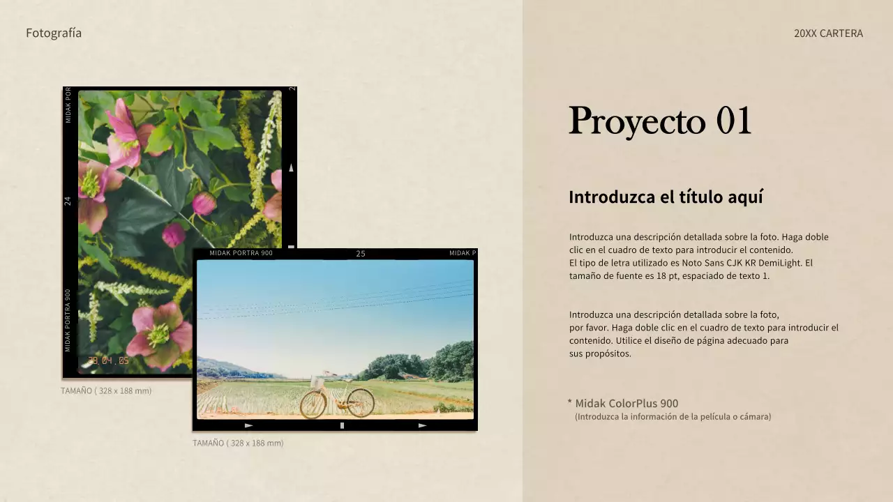 Portafolio de conceptos de cámaras de cine en beige