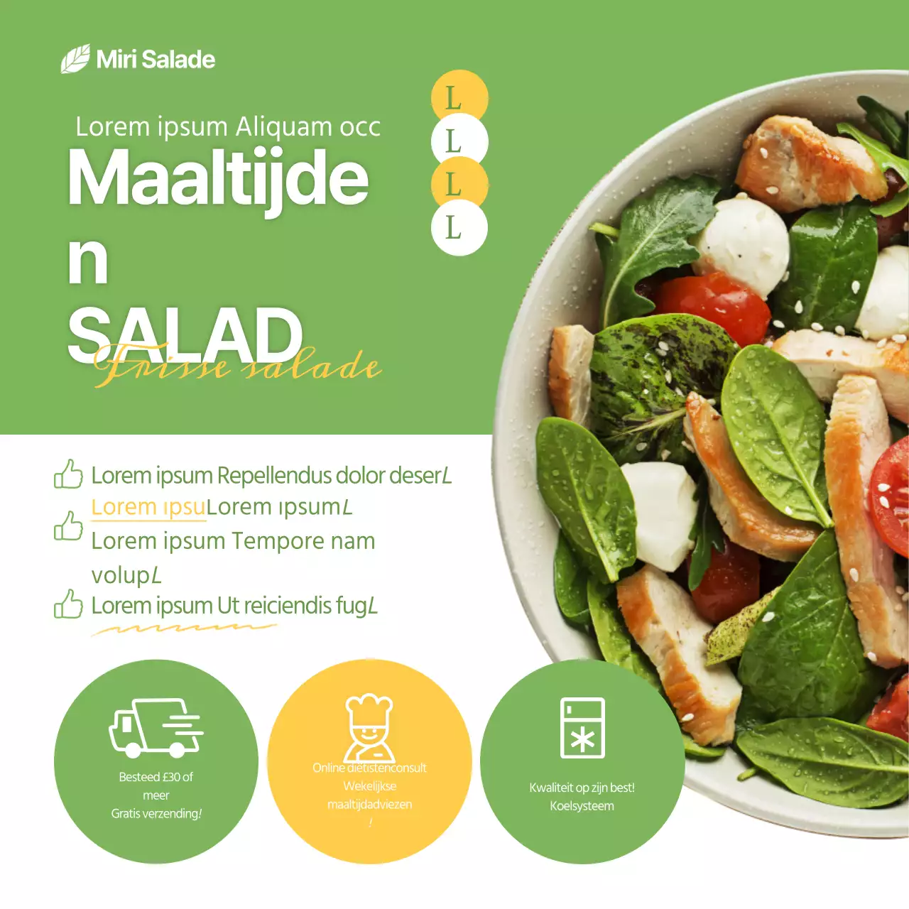 Neem een abonnement op groene salades