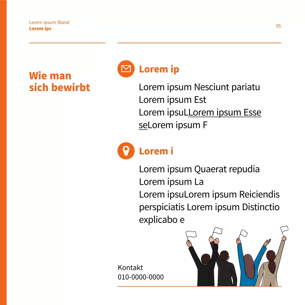 Orange hervorgehobene Stellen für Wahlhelferinnen und Wahlhelfer