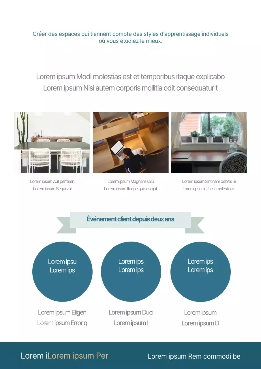 Un simple prospectus d'entreprise pour une salle d'étude en vert.