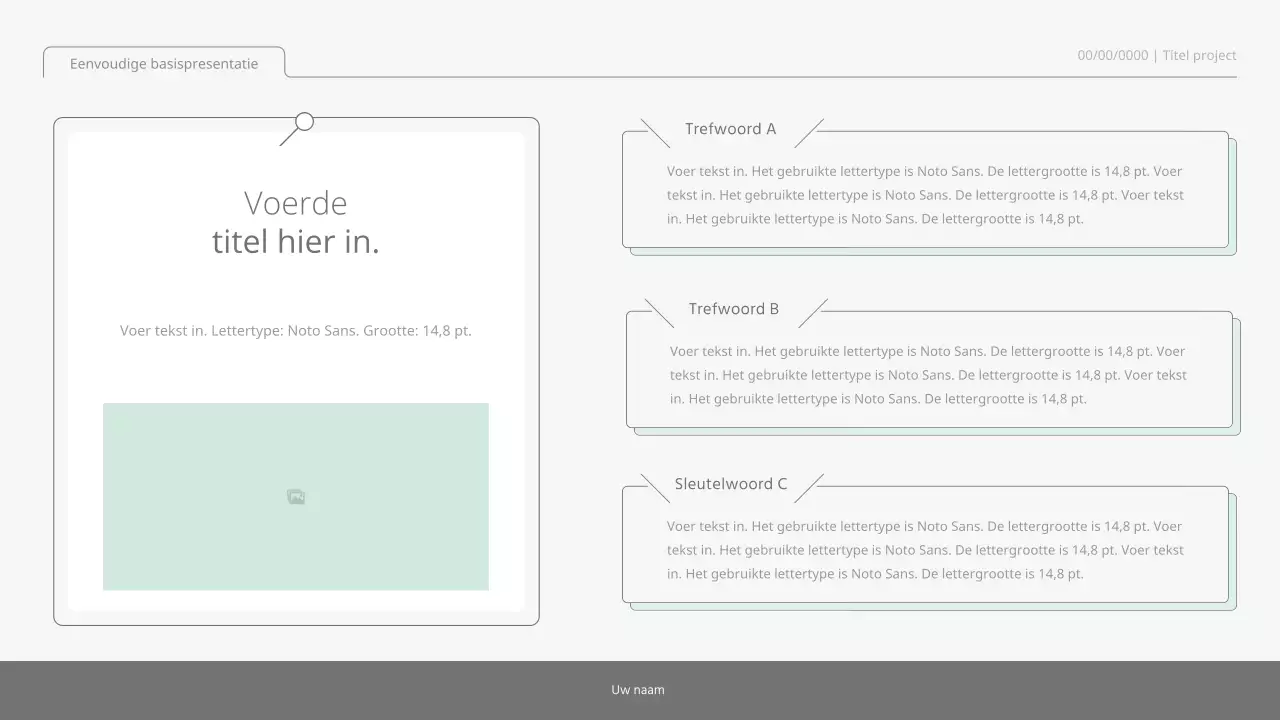 Eenvoudige, eenvoudige presentatieset in pastelkleuren en wit