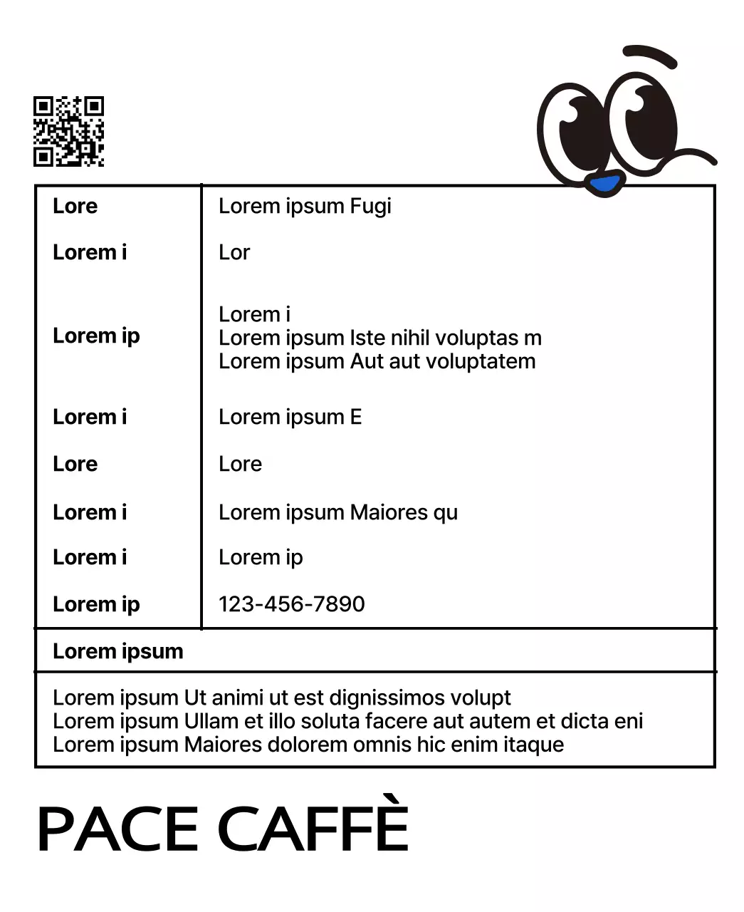 Chicchi di caffè design carino con illustrazioni di carattere tazza di caffè blu e rosso