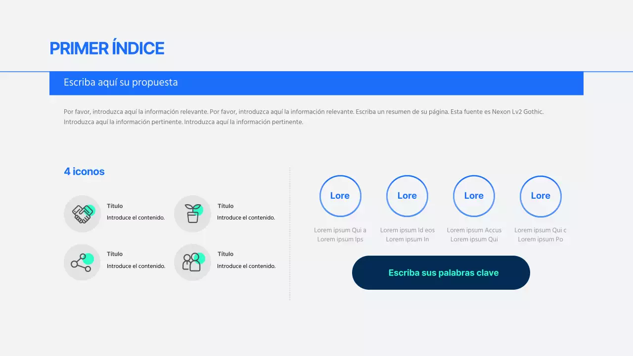 Informes empresariales sencillos en azul