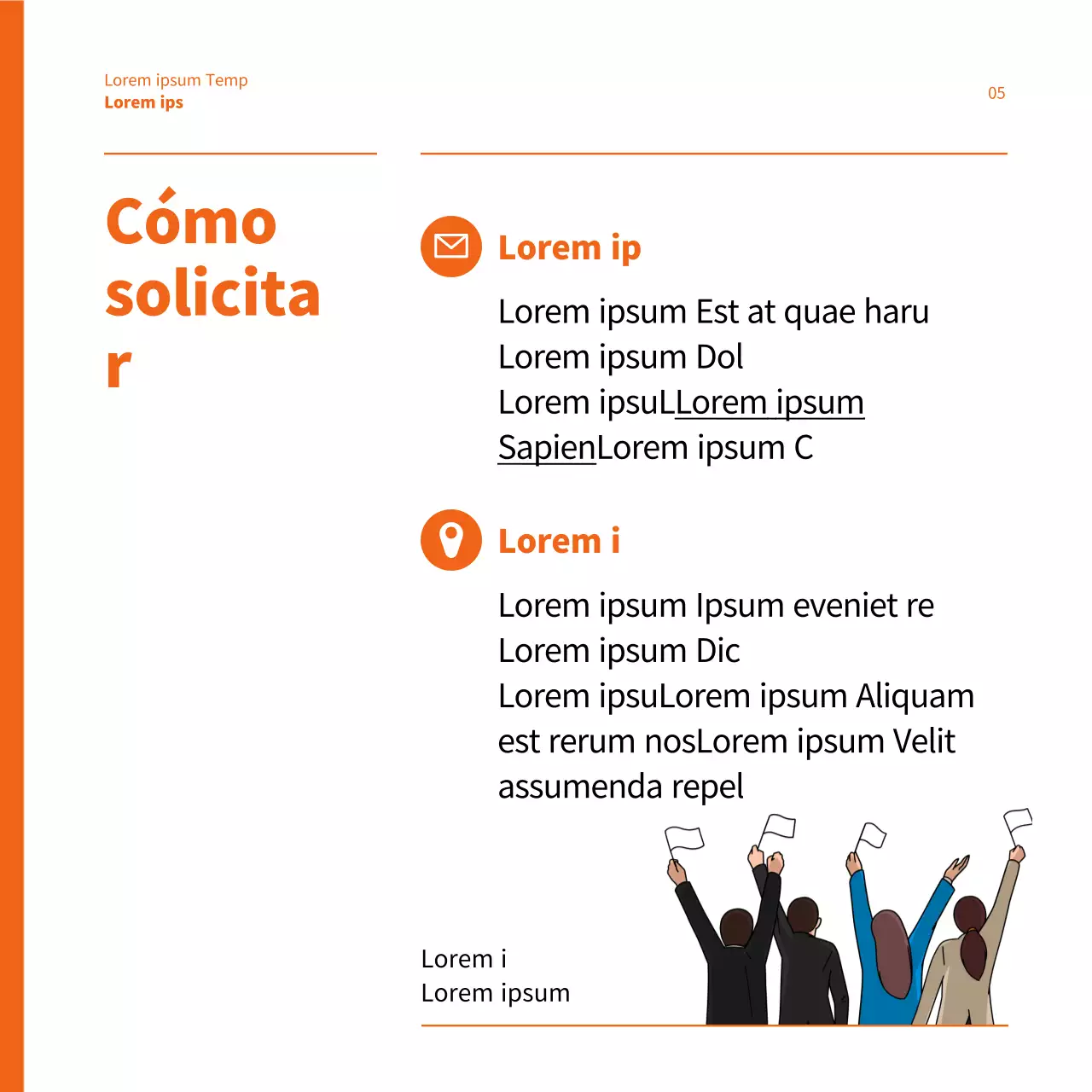 Trabajador de apoyo electoral Puestos resaltados en naranja
