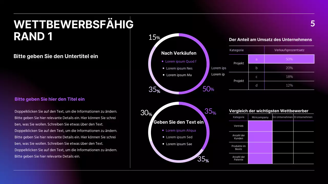 IR-Präsentation mit schwarzem, blauem und rotem Farbverlauf Geschäftskonzept