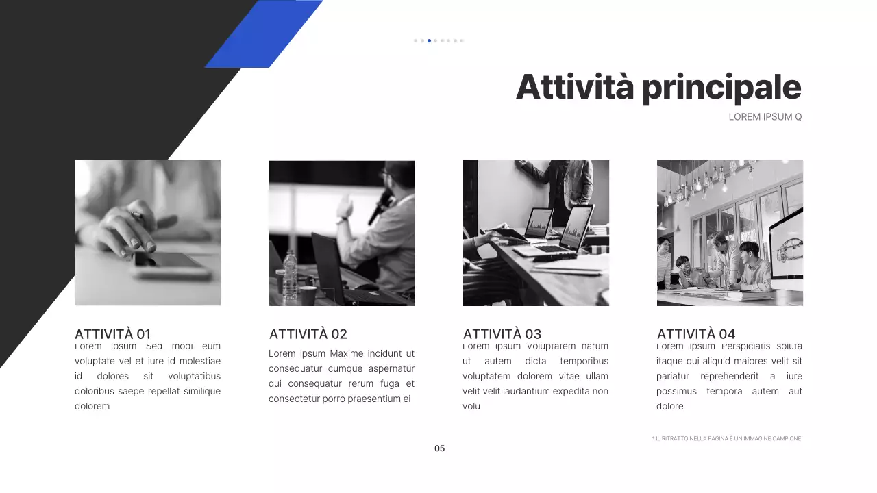 Rapporto con motivo diagonale e tonalità nero-blu