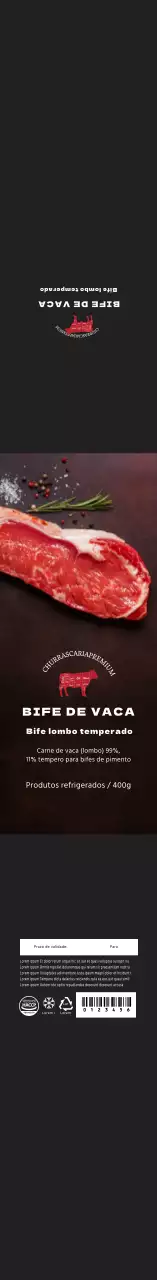 Etiquetas de lombo de vaca com tempero Black photo