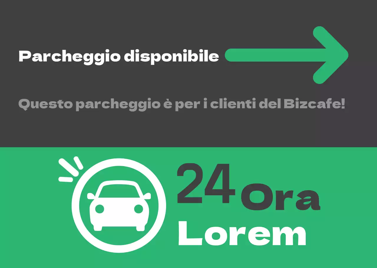 Segnaletica verde per il parcheggio