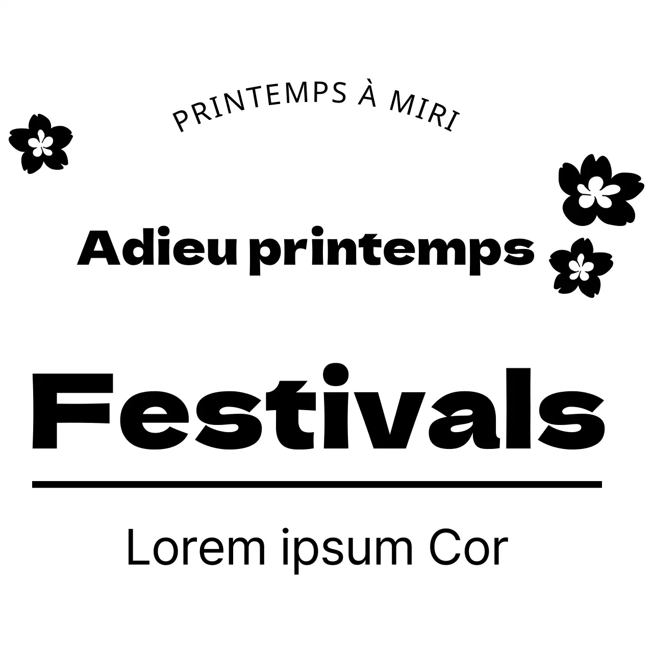 Promouvoir un festival de printemps à l'aide d'un concept émotionnel mettant en scène une simple illustration de fleurs de cerisier noires.