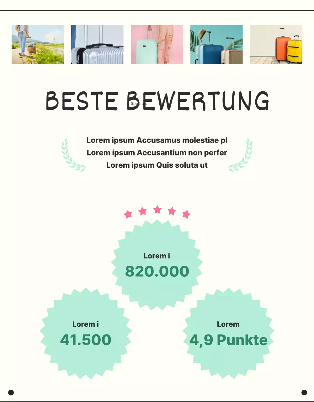 Werbung für Urlaubsgepäck mit minzigen, einfachen Linien