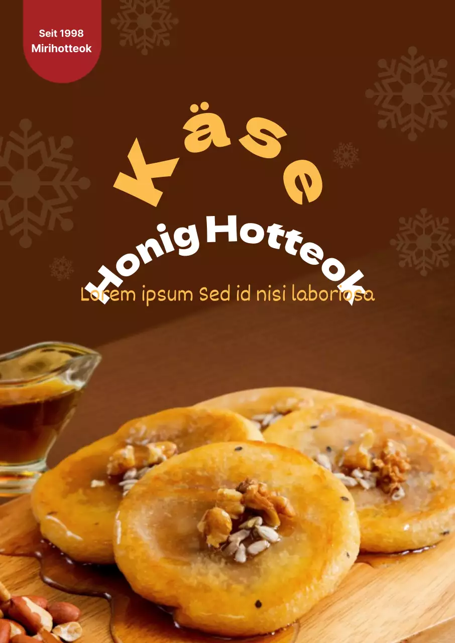 Braun Gelb Foto Wintersnack Hotteok