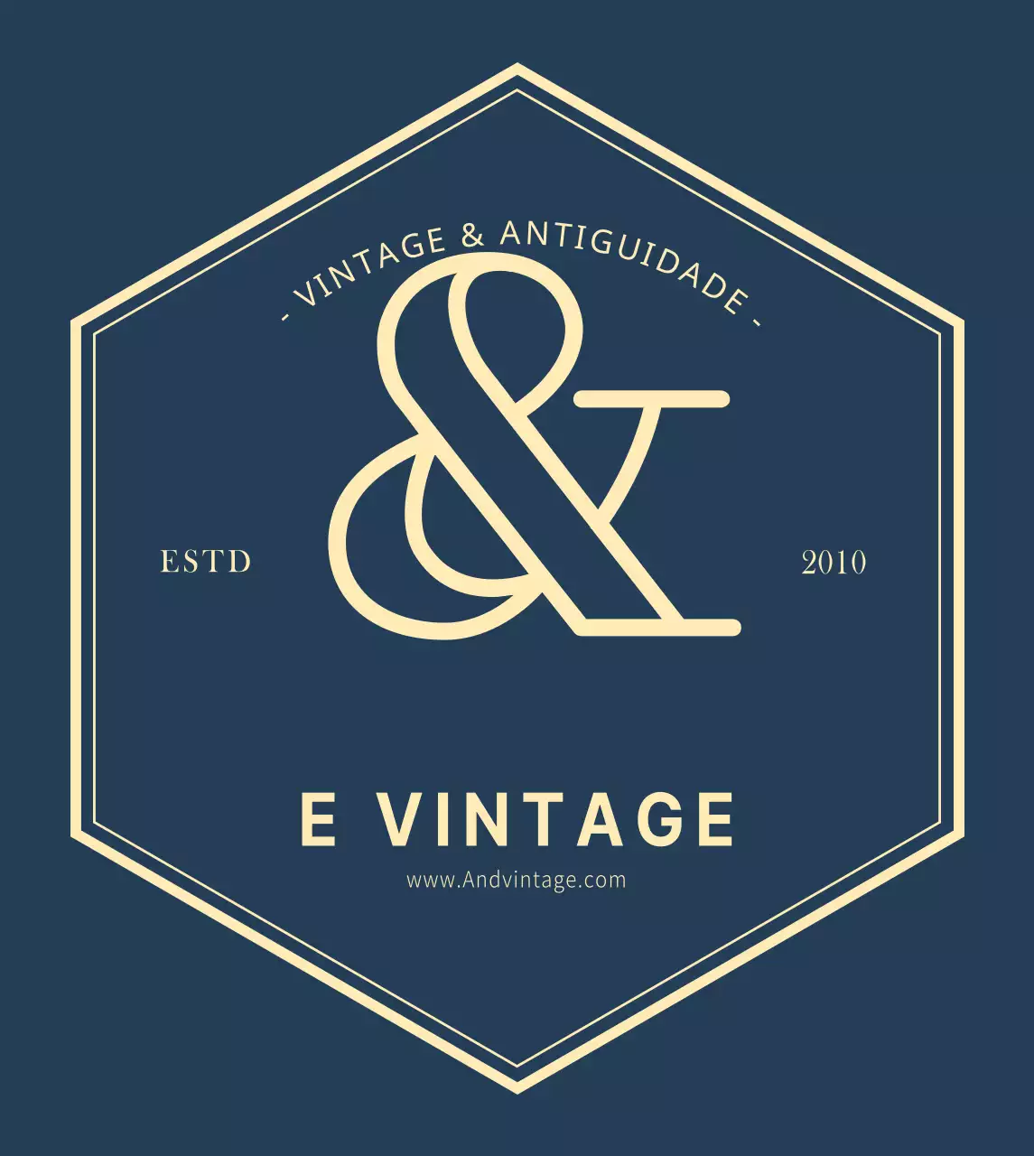Sinal simples do logótipo da loja vintage em azul-marinho