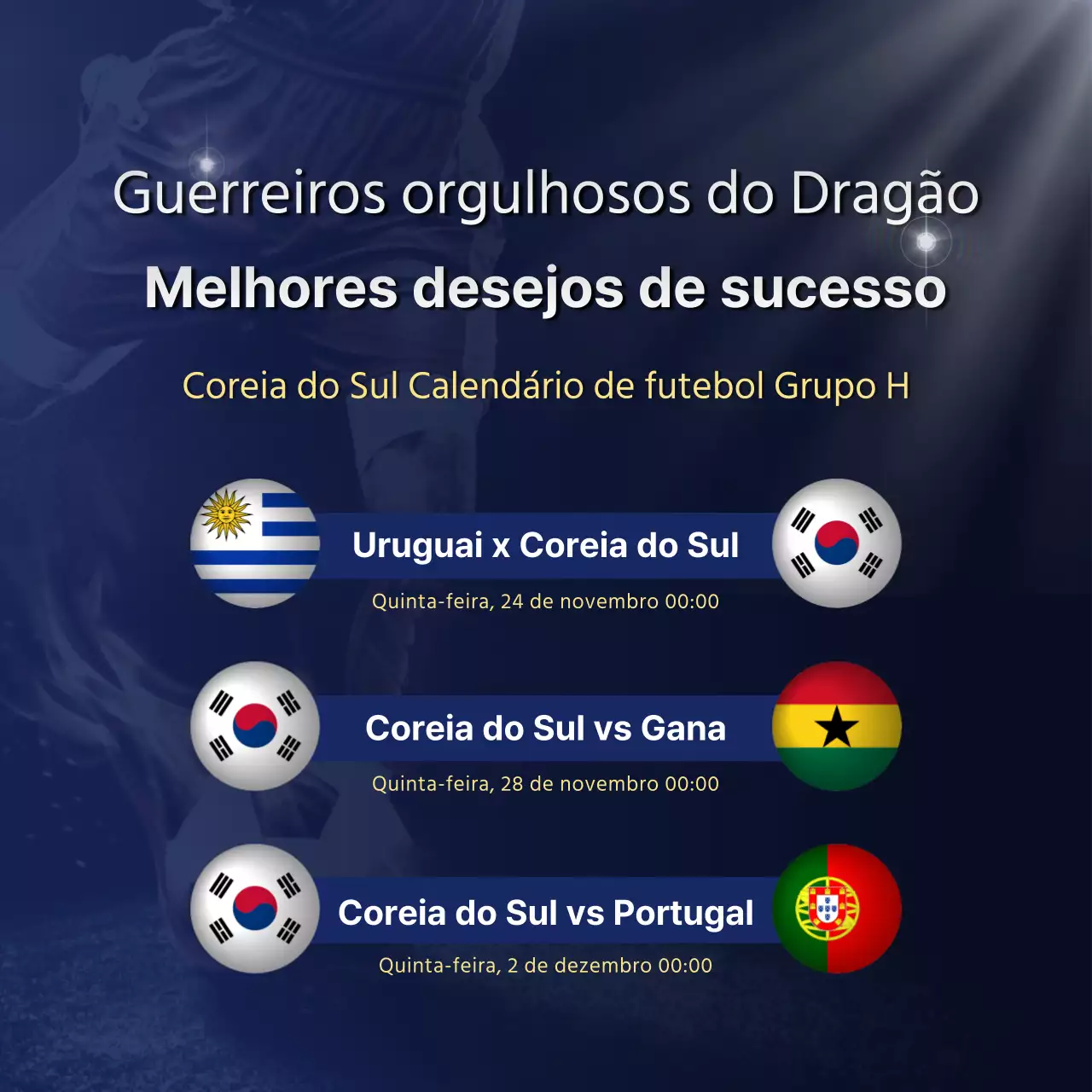Conteúdos da lista de jogos de futebol com um esquema de cores azul dinâmico