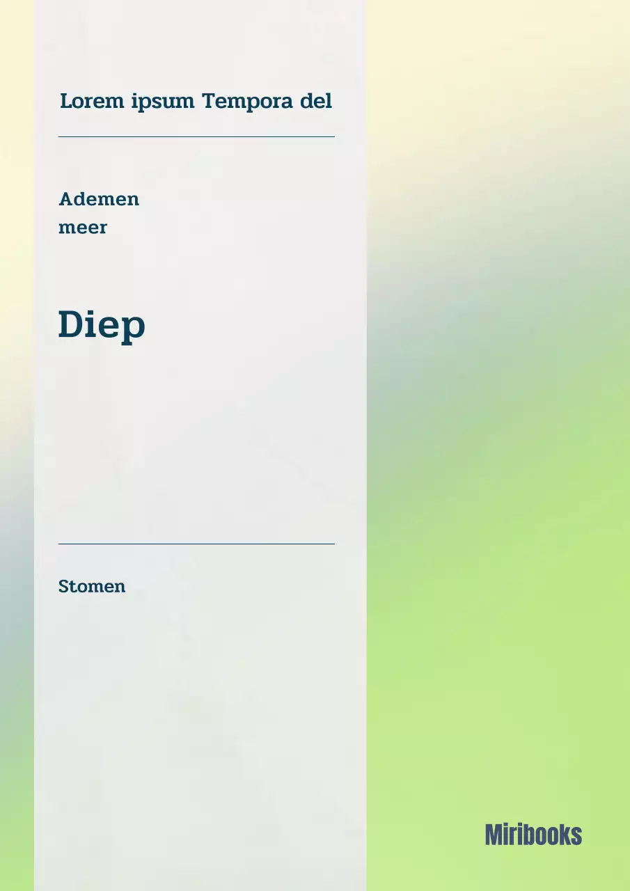 Een ademhalingsgids met eenvoudige banden op een geelgroene achtergrond met kleurverloop.